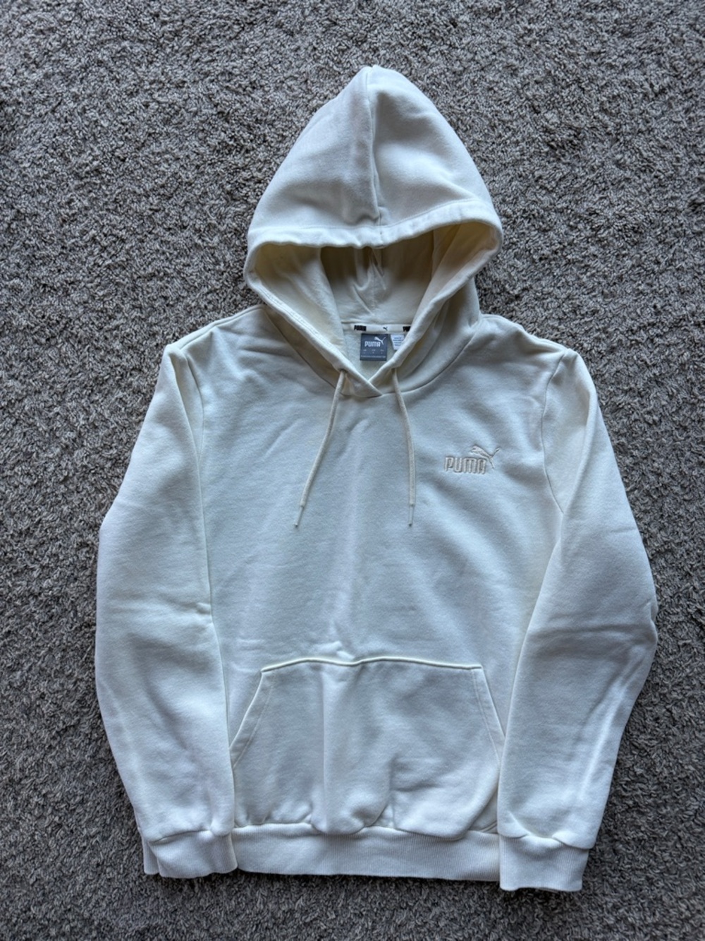 Puma Cream Women’s Pullover Hoodie and Pants Set (Large/Medium)